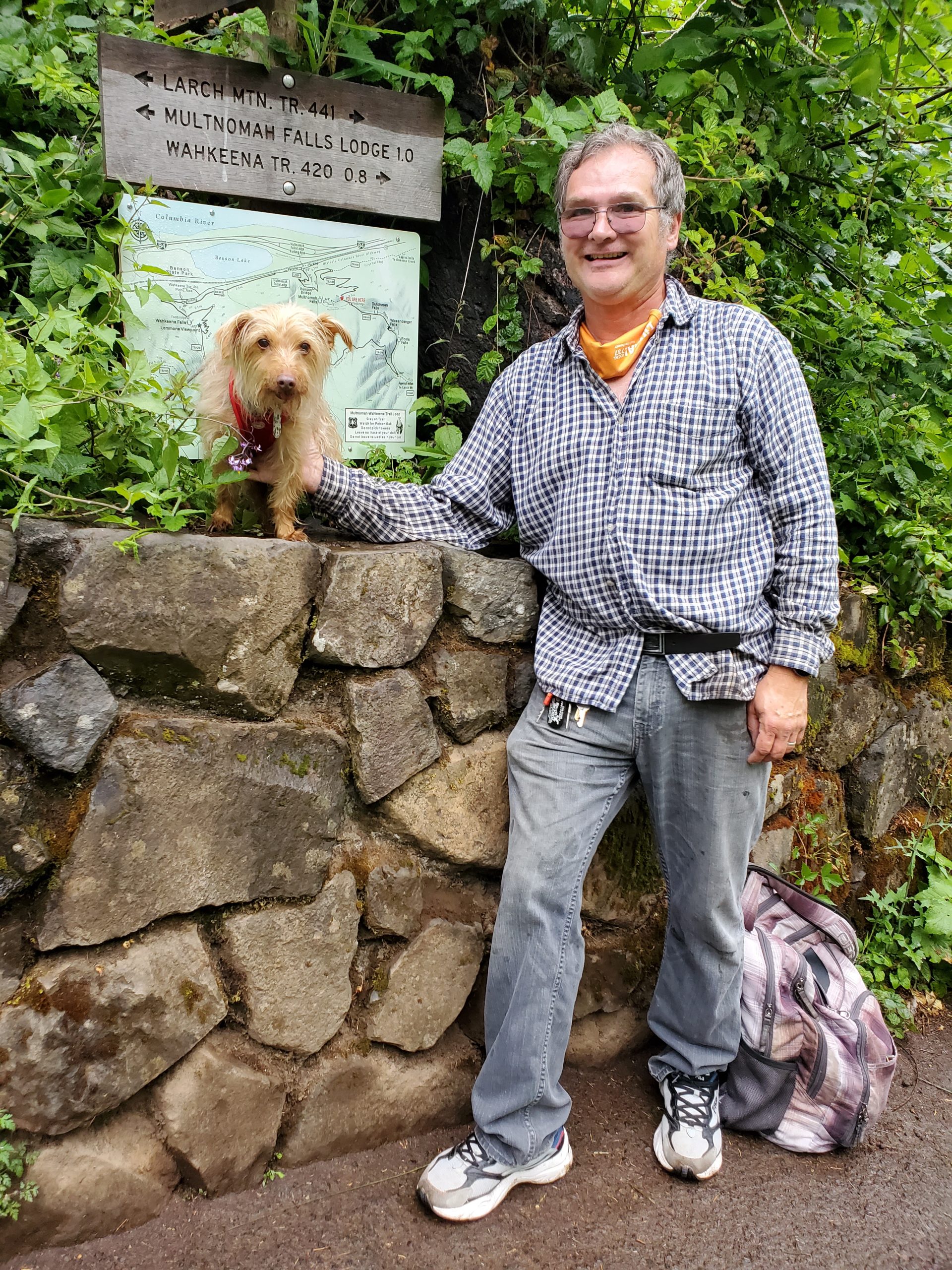 Me and Ollie on the Multnomah Falls trail
